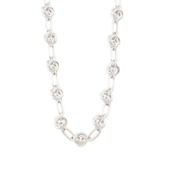 MIA FIORE Silver Made In Italy Sterling Silver Chain And Knot Necklace